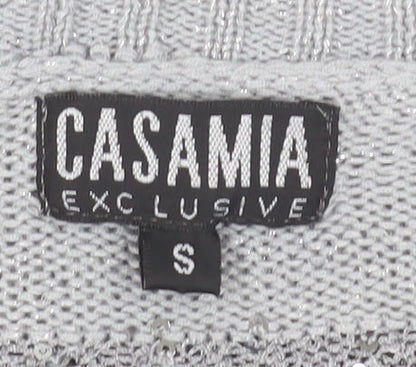 Womens UK Size S Casamia Grey Cardigan Jumper