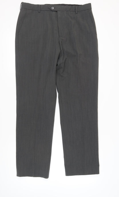 Marks and Spencer Men's Black Trousers, Size 36, Formal