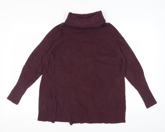 Warehouse Women's Purple Roll Neck Pullover Jumper Size 12