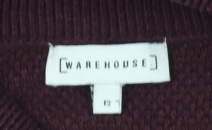 Warehouse Women's Purple Roll Neck Pullover Jumper Size 12
