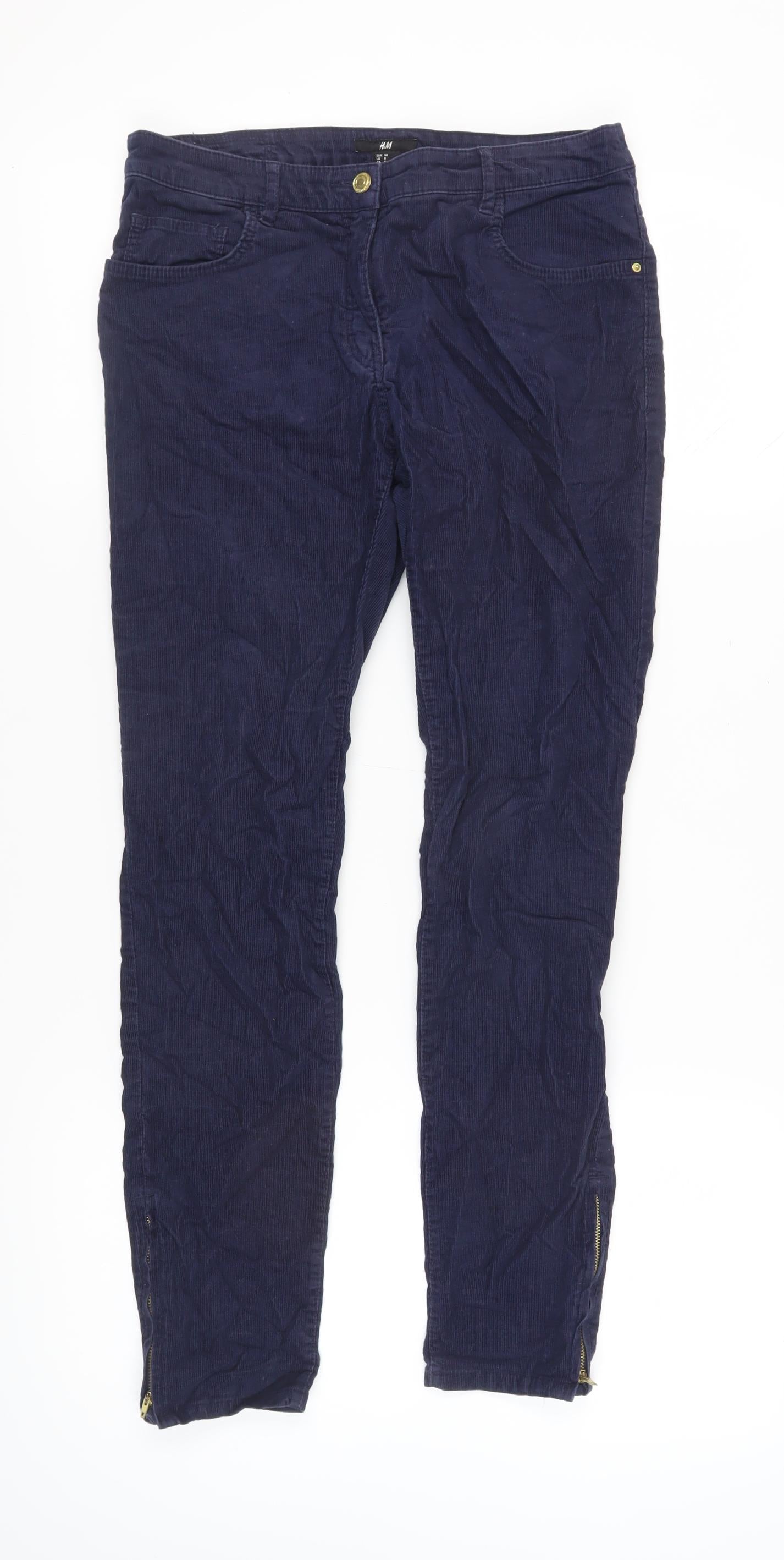 Womens UK Size 10 H&M Slim Fit  Blue Trousers