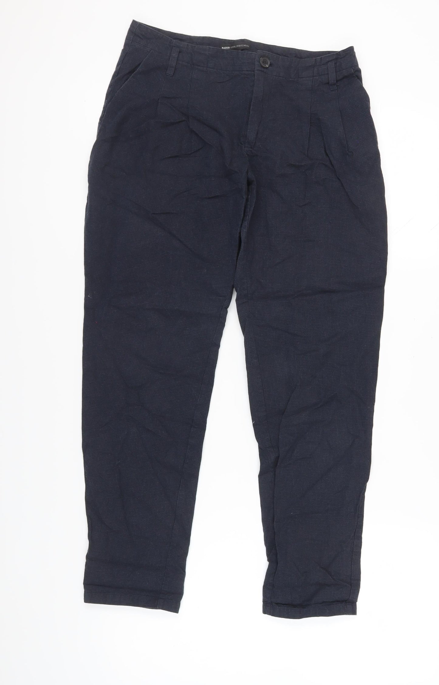 Womens UK Size 10 Mango Regular Fit Chino Black Trousers