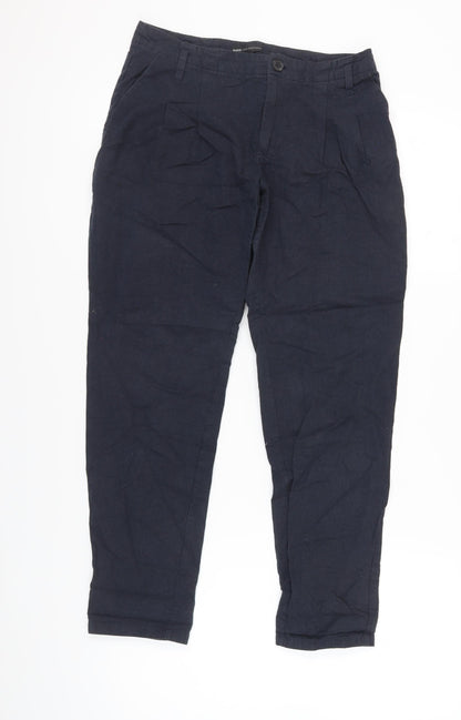 Womens UK Size 10 Mango Regular Fit Chino Black Trousers