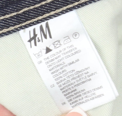 H&M Men's Blue Straight Jeans, Size 33, Dark Denim
