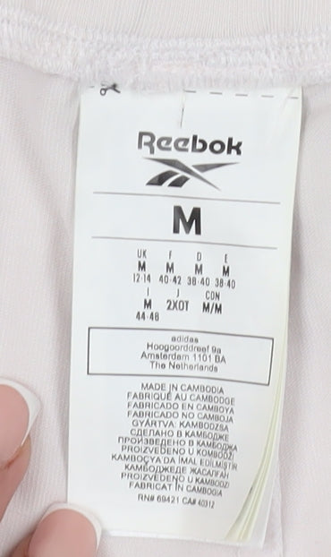 Reebok Women's Pink Jogger Trousers - Size M, Elastic Waist