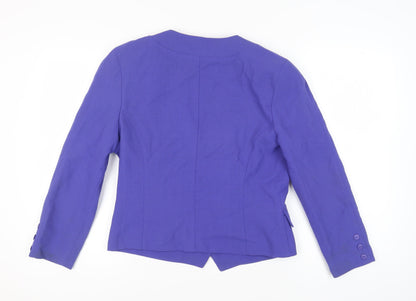Jacques Vert Women's Purple Wool Blend Blazer, Size 14