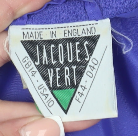 Jacques Vert Women's Purple Wool Blend Blazer, Size 14