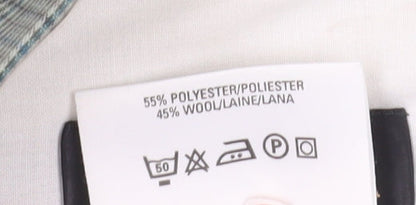 Marks and Spencer Green Check Pleated Trousers 38 Waist