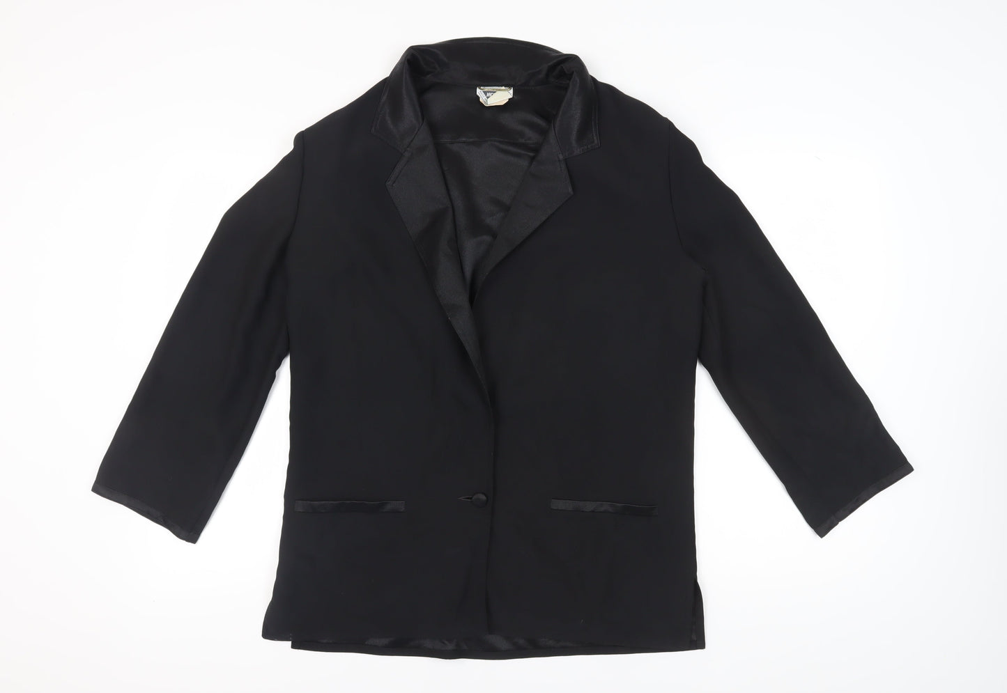 Jacques Vert Women's Black Tuxedo Suit Jacket, Size 14