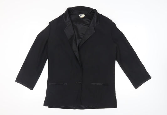 Jacques Vert Women's Black Tuxedo Suit Jacket, Size 14