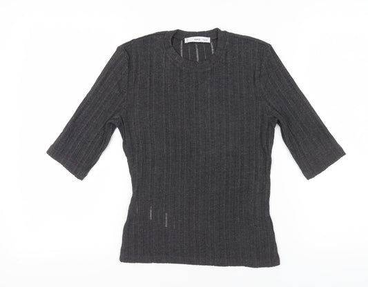 Womens UK Size M MNG Black Basic T-Shirt
