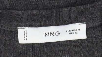 Womens UK Size M MNG Black Basic T-Shirt
