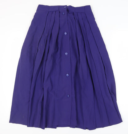 Jacques Vert Women's Purple Pleated Midi Skirt Size 14