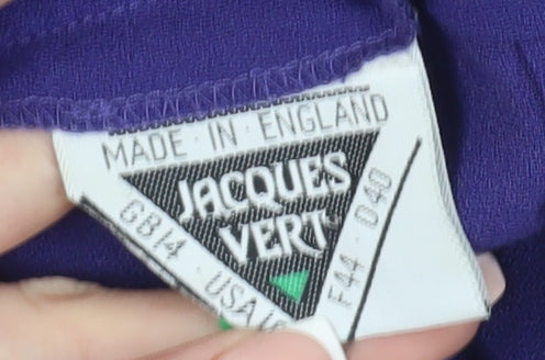 Jacques Vert Women's Purple Pleated Midi Skirt Size 14