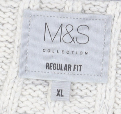 Marks and Spencer Men's Ivory XL Pullover Jumper