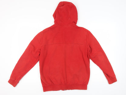 Adidas Boys' Red Full Zip Hoodie Size 13-14 Years