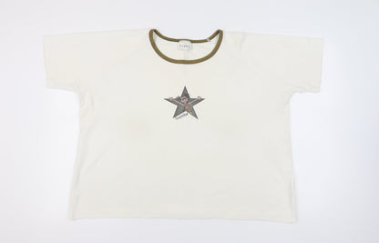 Evans Women's White Ringer T-Shirt Size 26