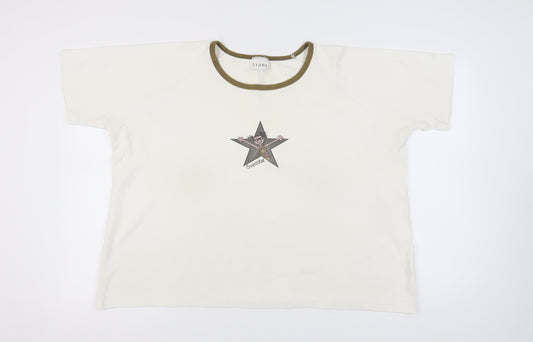 Evans Women's White Ringer T-Shirt Size 26