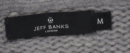 Jeff Banks Men's Grey Wool Pullover Jumper, Size M