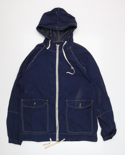 Mens UK Size L Jack Wills Blue Windbreaker Coat