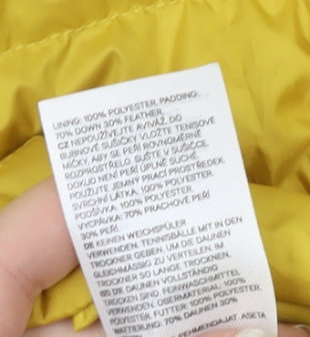 Womens UK Size S H&M Yellow Puffer Jacket