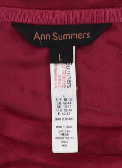 Ann Summers Red Women's Nightshirt L, Long Sleeve
