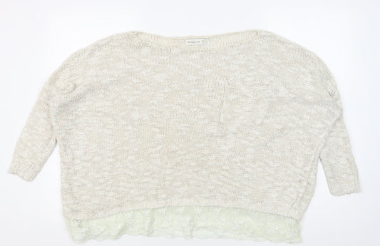 Abercrombie & Fitch Women's Ivory Pullover Jumper M