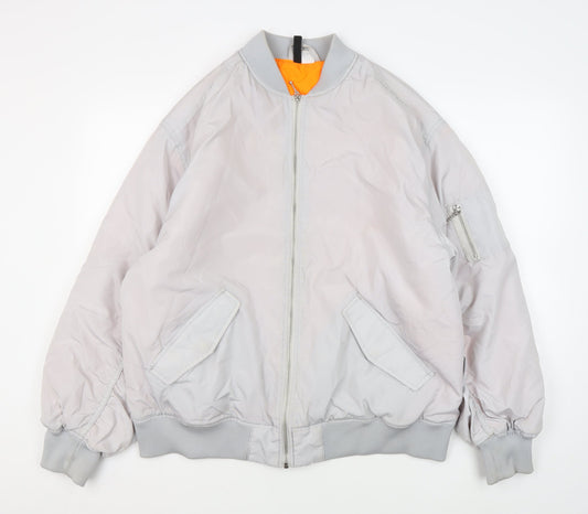 Mens UK Size S H&M Grey Bomber Jacket
