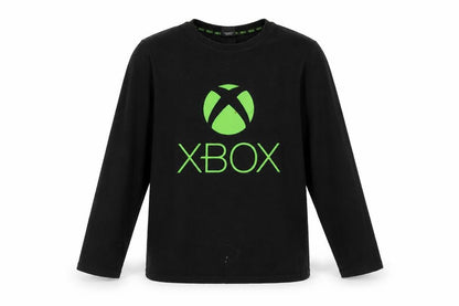 Front view of XBOX boys’ black lounge set 13-14 years long sleeve
