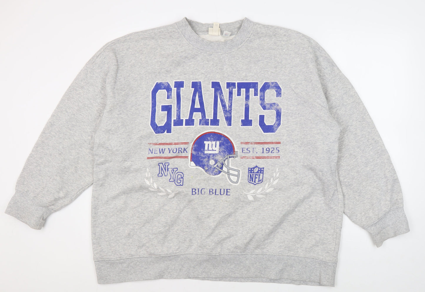 H&M Grey Giants Logo Sweatshirt, Unisex M, Casual