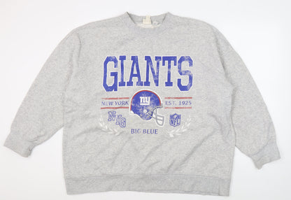 H&M Grey Giants Logo Sweatshirt, Unisex M, Casual