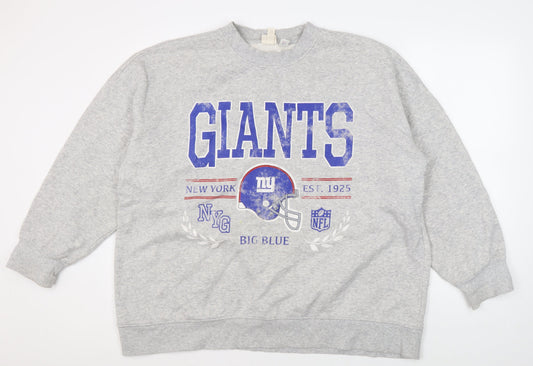 H&M Grey Giants Logo Sweatshirt, Unisex M, Casual