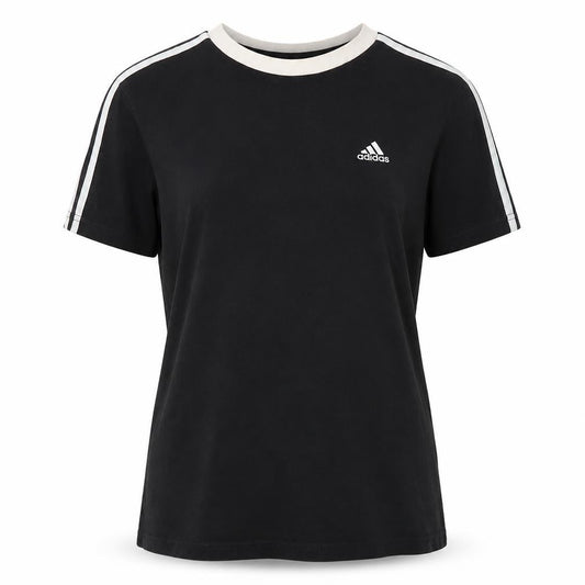 Front view of Adidas Women's Black T-Shirt XS, Casual, Cotton, Crew Neck