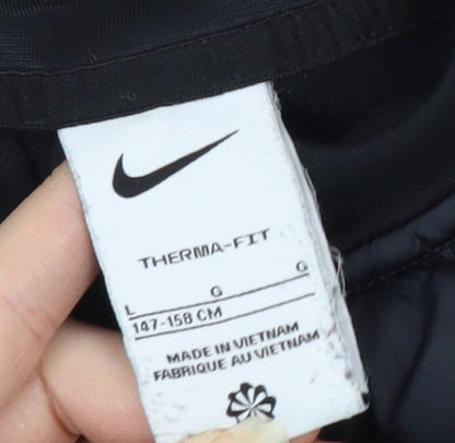 Nike Unisex Kids Black Track Jacket L, Thermal Fleece