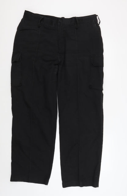 Gear Men's Black Cargo Trousers, Size L, Pockets