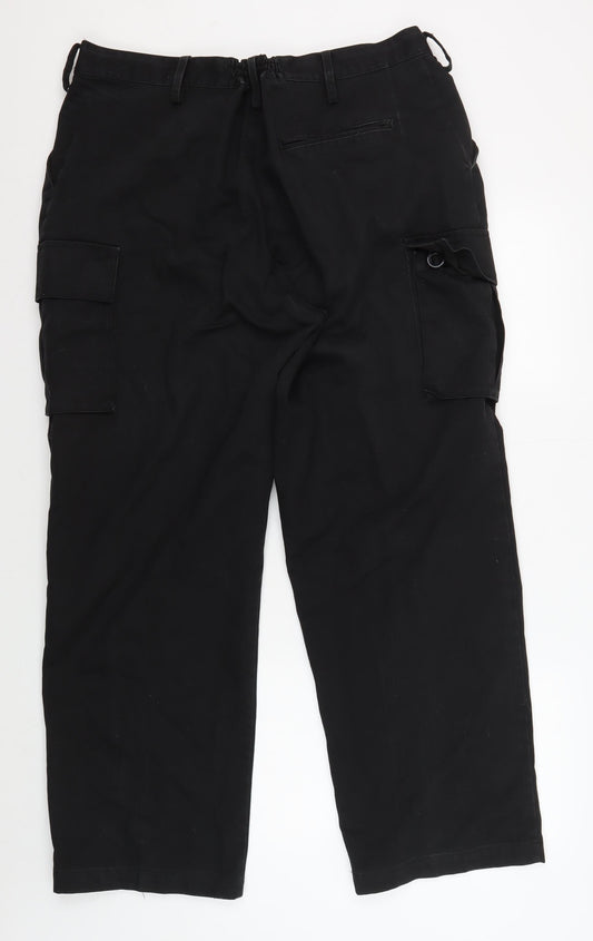 Gear Men's Black Cargo Trousers, Size L, Pockets