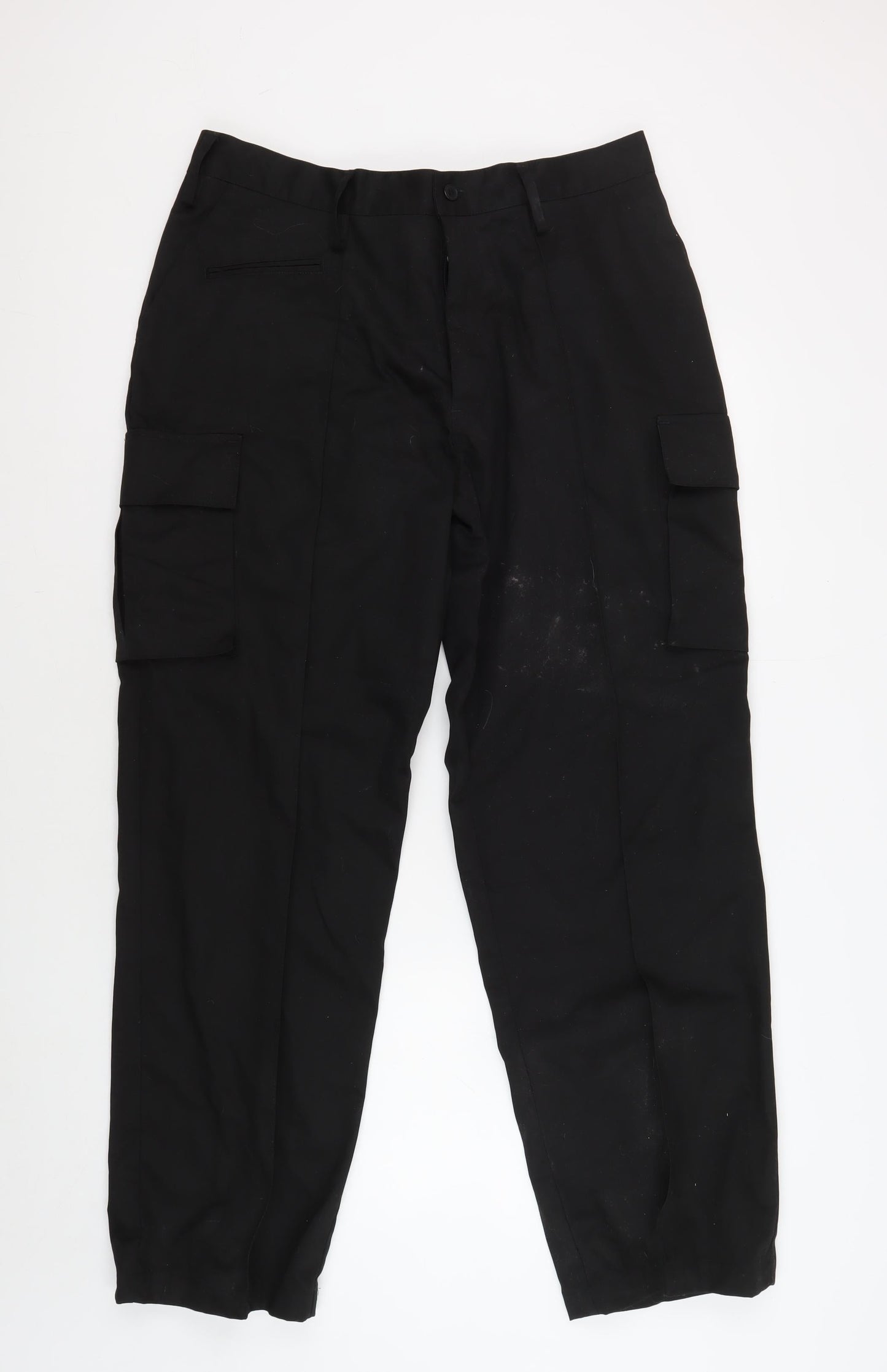 Gear Unisex Black Cargo Trousers L Button Pockets