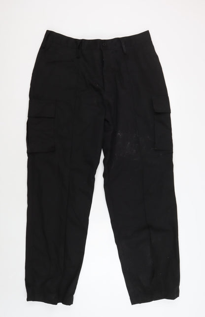 Gear Unisex Black Cargo Trousers L Button Pockets