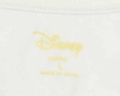 Unisex Adults UK Size L Disney White  T-Shirt