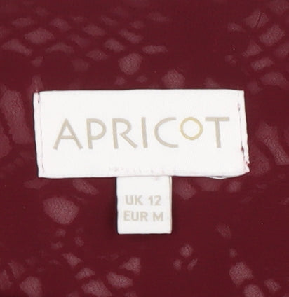 Womens UK Size 12 Apricot Red Cropped Blouse