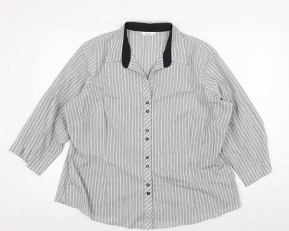 Womens UK Size 22 Marks and Spencer Grey Classic Button-Up