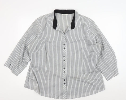 Womens UK Size 22 Marks and Spencer Grey Classic Button-Up