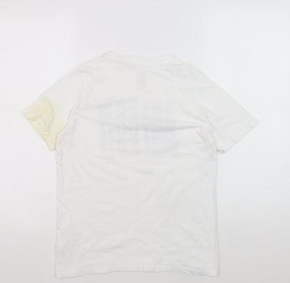 Nike Teens White Cotton T-Shirt, Size 12, Athletic Fit