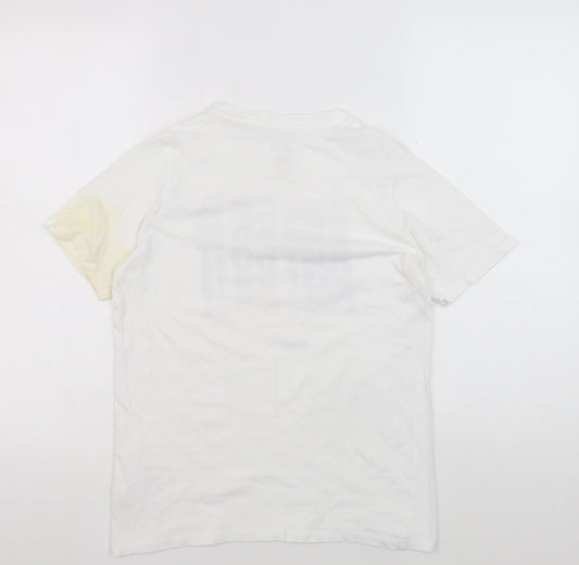 Nike Teens White Cotton T-Shirt, Size 12, Athletic Fit