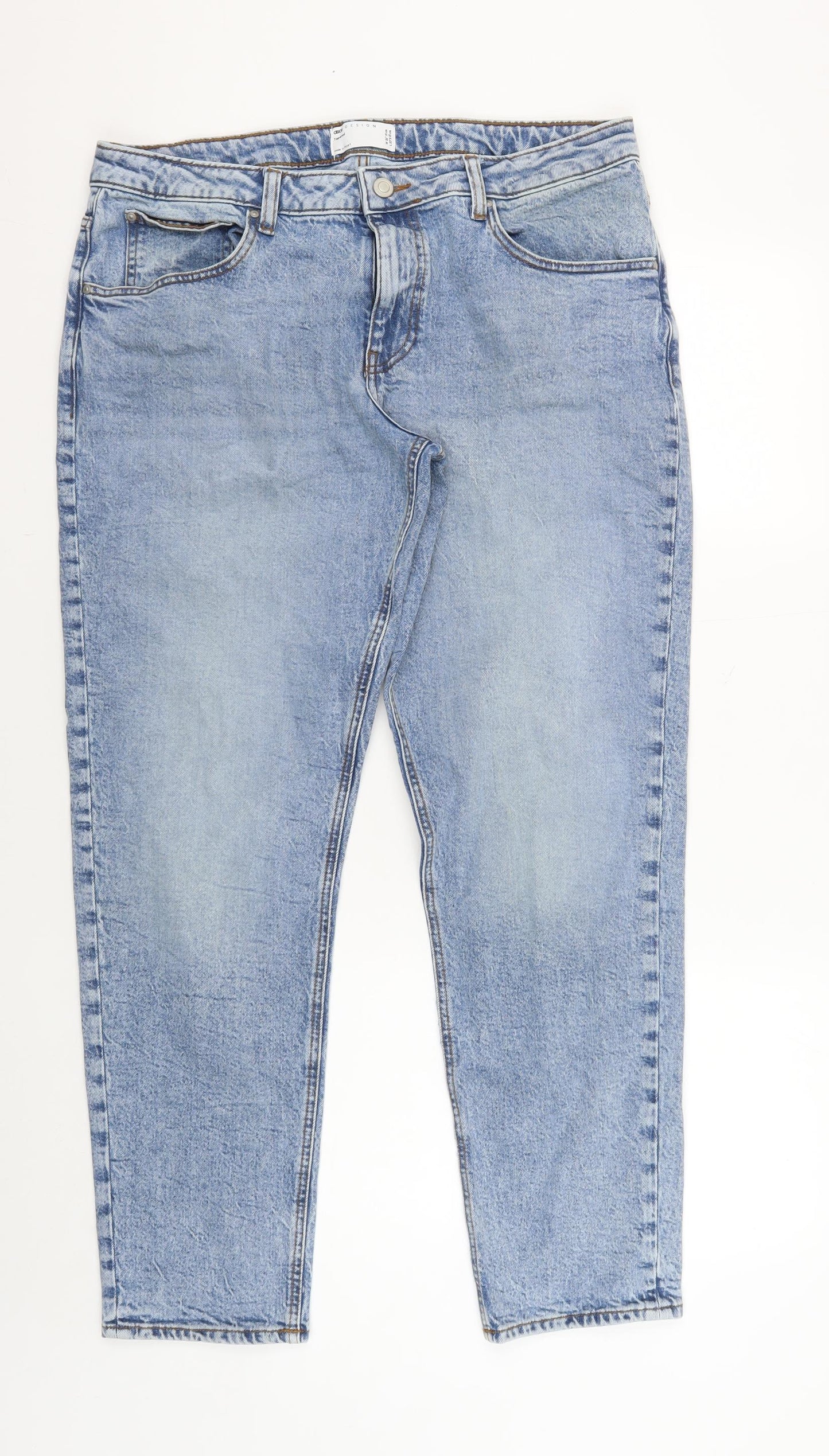 ASOS Women's Tapered Blue Jeans, L, Regular Fit, Denim