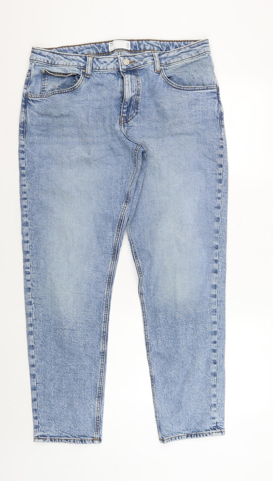 ASOS Women's Tapered Blue Jeans, L, Regular Fit, Denim