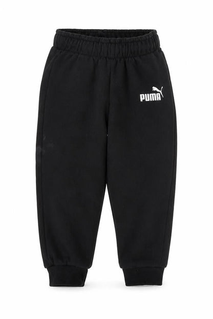 Front view of Puma boys’ black jogger trousers s - activewear cotton blend