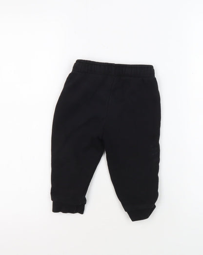 Puma Boys Black Jogger Trousers S - Activewear Cotton Blend