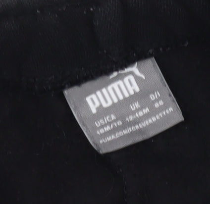 Puma Boys Black Jogger Trousers S - Activewear Cotton Blend