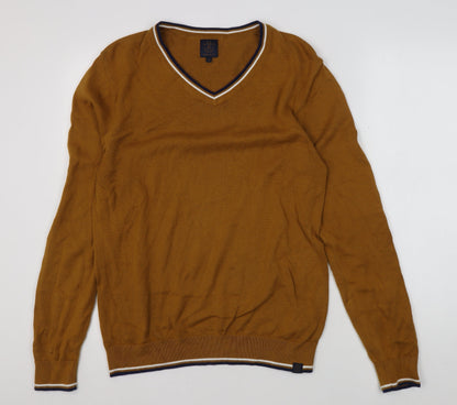 Next Men's Brown V-Neck Pullover Jumper - Size M